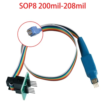 200 208mil SOIC8 SOP8 Teszt Klip EEPROM 93CXX/25CXX/24CXX programozási USB Programozó TL866 RT809F RT809H CH341A