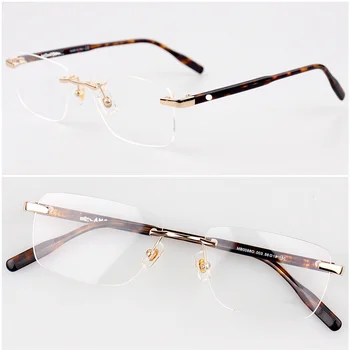 2023 luxus márka MB családi 0088 szemüveg keret férfi kerek arc, keret nélküli high-end üzleti légkör szabadidő recept