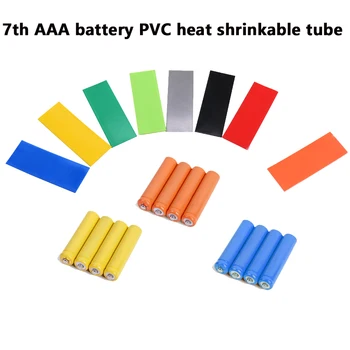7. AA Elem Ujja PVC Szelet Hő Zsugorodó Cső Csomag Védelem Multi-szín Választható