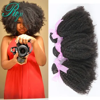 A brazil Emberi Haj Afro Perverz Göndör 3 Csomag 100% Emberi Haj Dauer 4B 4C Természetes Színű, 100% Remy Haj Kiterjesztések