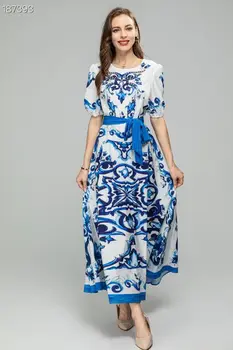 AL41110 Kiváló minőségű, Új Divat, a Nők 2023 hölgy Ruha Luxus híres Márka Európai Design fél stílusú ruha