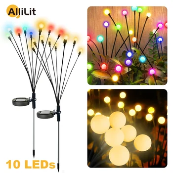 AlliLit LED Napelemes Lámpák Kültéri Firefly Lámpa Kerti Dekoráció Starburst Imbolygott Táj Út Vízálló Karácsony