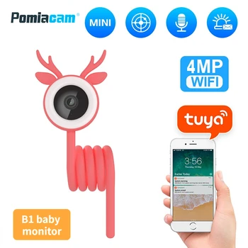 B1 Baba Monitor Tuya Intelligens Élet Mini Kamera 4MP Kamera Beltéri WiFi Biztonsági Kamera Lehet Nézni, valamint a Felvétel Bármikor