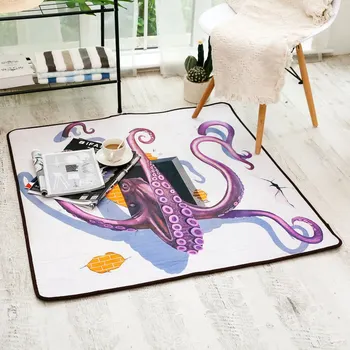 Chenille szőnyeg 3D-s digitális Rajzfilm Nyomtatási szuper puha szőnyegek nappaliban kanapé, dohányzóasztal, hálószoba Lábtörlő Szőnyegek Éjjeli takaró