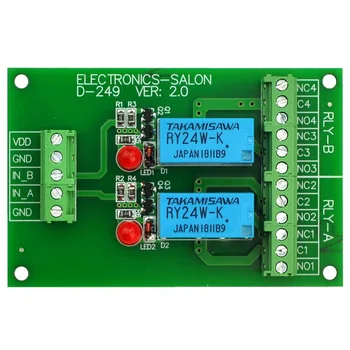 ELEKTRONIKA-SZALON 2 DPDT Jel Relé Modul Testület, DC 24 v-os Változat, az Arduino Raspberry-Pi 8051 KÉP.