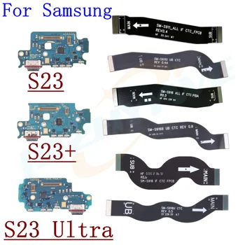 Eredeti USB Töltő Testület A Samsung Galaxy S23 Plus Ultra S911 S916 S918 Fő Alaplap Port Csatlakozó Dock LCD-Flex Kábel