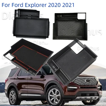 Ford Explorer 2020 2021 Autó középkonzol Kartámasz Tároló Doboz Belső Szervező Tálca ABS Tartozékok
