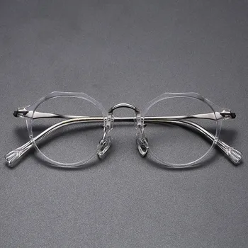 Kicsi, Szabálytalan Szemüveg Keretek Készült-Acetát, illetve Titán Szabadtéri Szemüveg, Magas Színvonalú Receptet Szemüveg