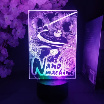 nano gép manga hd led világítás dekoráció gyerekek hálószoba éjjeli fantasztikus anime figura asztali lámpa hűvös szoba dekoráció