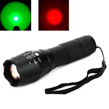 Piros Lámpa, LED Lámpa Zöld Lámpa Zseblámpa elemlámpa 5-mód AAA 18650 Lámpa Zöld Piros LED Lámpa Torchlight