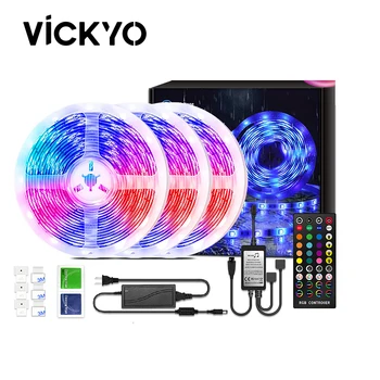 VICKYO LED Szalag Világítás RGB 5050 Bluetooth Vezérlő Rugalmas Lámpa Szalag Szalag Dióda IP65 A Fesztivál Szobában, Számítógép, TV Háttérvilágítás