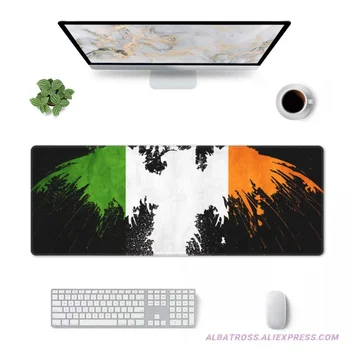 Zászló Írország Térkép Gaming Mouse Pad Gumi Varrt Élek Mousepad 31.5