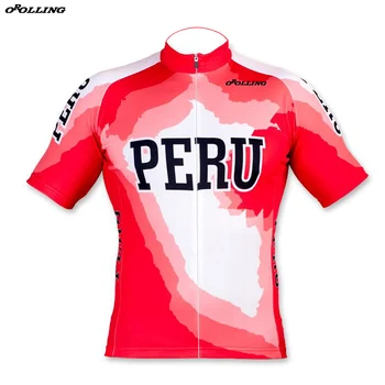 Új 2018 PERU Csapat Kerékpáros Mez Szabott Út Hegyi Verseny Felső Klasszikus OROLLING