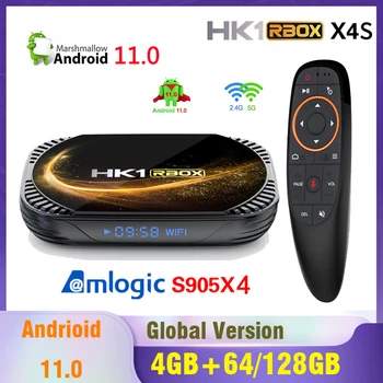 ÚJ HK1 RBOX X4S Smart TV BOX Android 11 Amlogic S905X4 4G 32G 64G 128G 4K 8K BT 2.4 G&5.8 G Dual Wifi Media Player Set Top Box